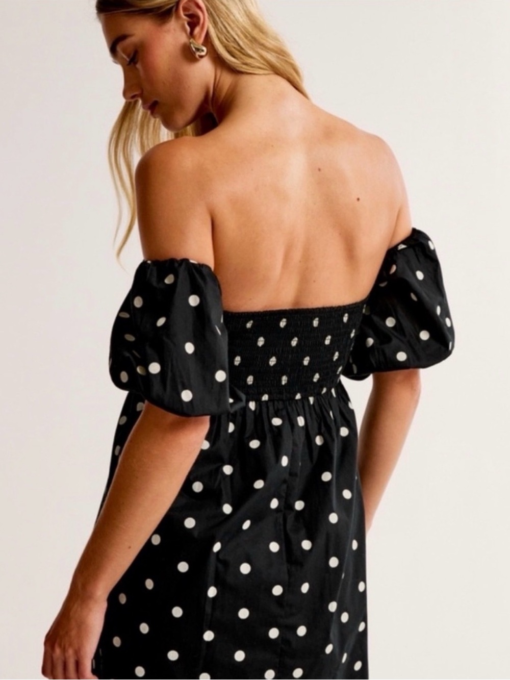 Abercrombie & Fitch Polka Dot Off Shoulder Mini Romper - Picture 2 of 5